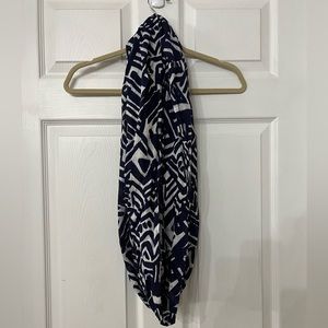 Navy and white infinity scarf one size
